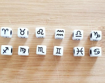 Acrylic zodiac sign beads. Sold individually.