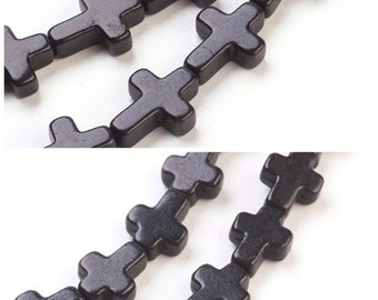 Black cross beads. 2 sizes to choose from.