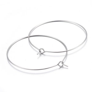 Hoop earrings in 304 stainless steel. 25,35, or 45mm. Set of 6 pieces. image 4