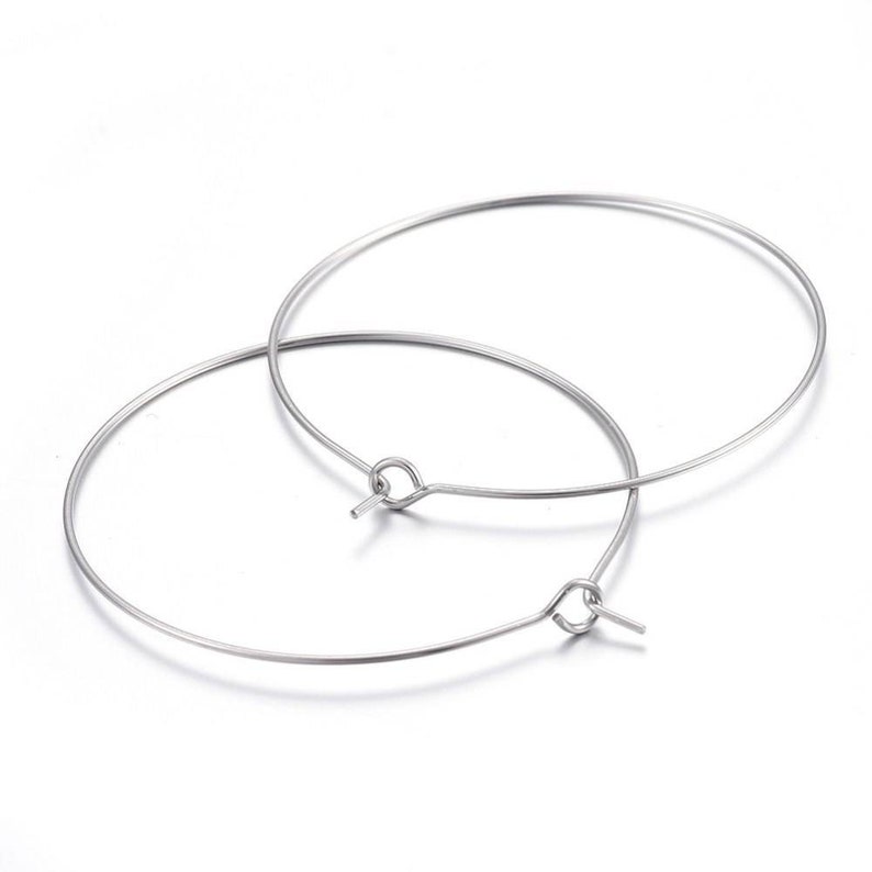 Hoop earrings in 304 stainless steel. 25,35, or 45mm. Set of 6 pieces. image 4