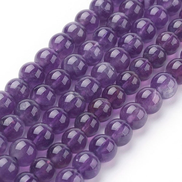 Natural Amethyst beads. 12mm,10mm, 8mm, 6mm or 4mm.