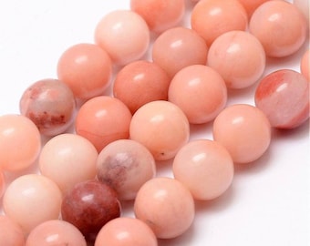 Perles Aventurine naturelles rose. 8mm ou 6mm.