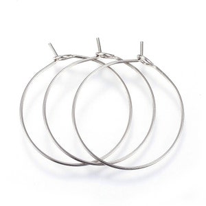 Hoop earrings in 304 stainless steel. 25,35, or 45mm. Set of 6 pieces. image 5