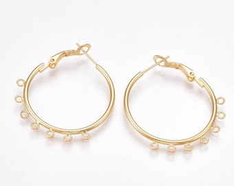 18k gold plated hoop with rings. Sold 1 pair (2 pieces)