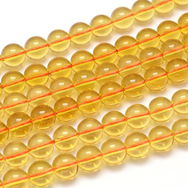 Natural Citrine beads. 12mm, 10mm, 8mm or 6mm, 4mm.