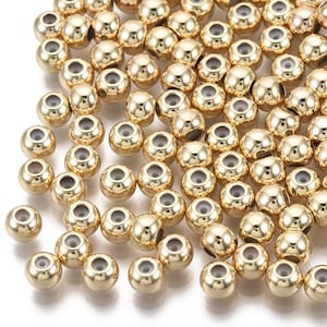 Perles Cuseur, bloqueuse, coulissante avec caoutchouc à l'intérieur. En plaqué or 18k. 8mm,6mm 5mm, 3mm. Lot de 5 perles. image 5