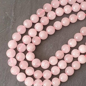 Natural Rose Quartz beads 4mm, 6mm or 8mm, 10mm, 12mm.