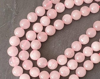 Natural Rose Quartz beads 4mm, 6mm or 8mm, 10mm, 12mm.