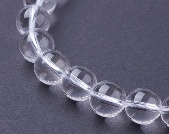Natural crystal quartz beads. 4mm,6mm,8mm,10mm,12mm.