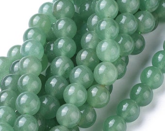 Green natural Aventurine beads. 8mm, 6mm or 4mm.