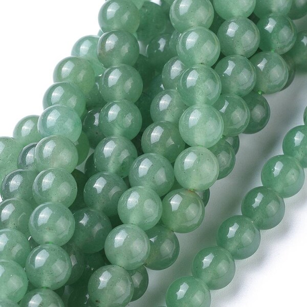 Perles Aventurine naturelles verte. 8mm, 6mm ou 4mm.