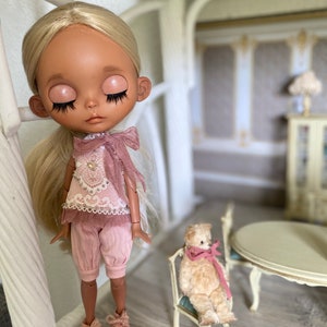 Set for collection doll Blythe. Vintage outfit for art dolls