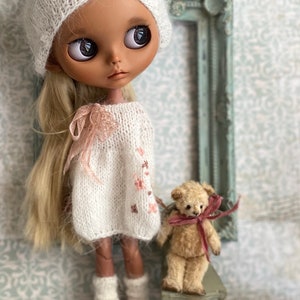 Knitted dress for Blythe collection. Doll outfit