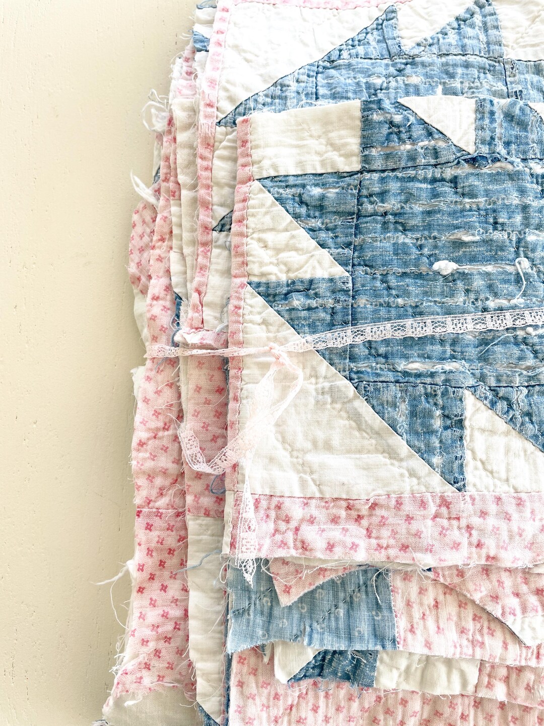 Vintage Antique Quilt Cutter Quilt Pieces, Fabric for Crafting, Rework ...