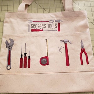 Personalized embroidered tool tote bag, perfect for new or first time home. image 4