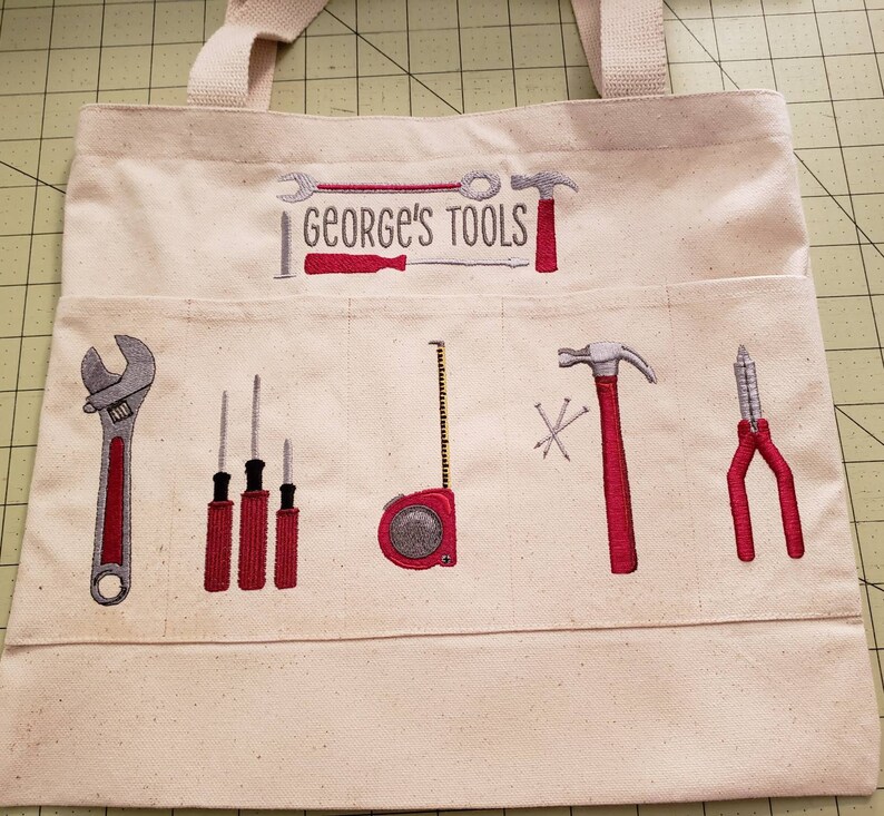 Personalized embroidered tool tote bag, perfect for new or first time home. image 4