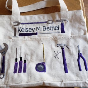 Personalized embroidered tool tote bag, perfect for new or first time home. image 3