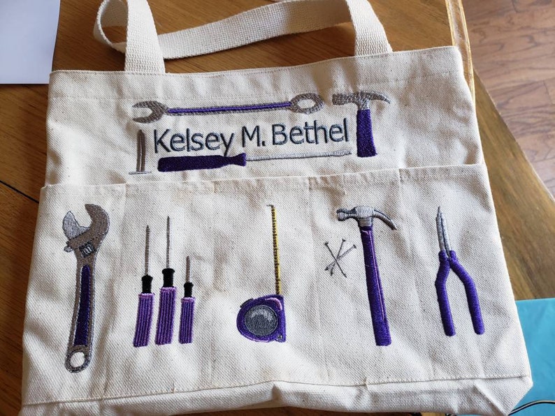 Personalized embroidered tool tote bag, perfect for new or first time home. image 3