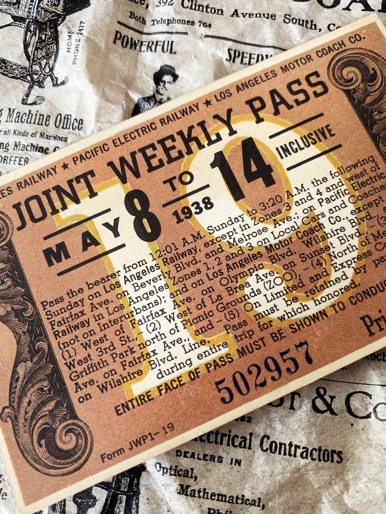 Original train tickets LOS ANGELES RAILWAY 1930's Joint Etsy