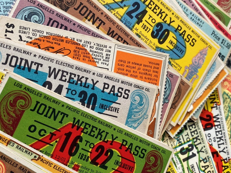Original train tickets LOS ANGELES RAILWAY 1930's Joint Etsy