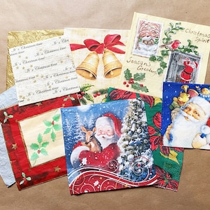 Mélangez les serviettes de découpage de Noël (ensemble de 9) // DIY // Junk Journal // Artwork //