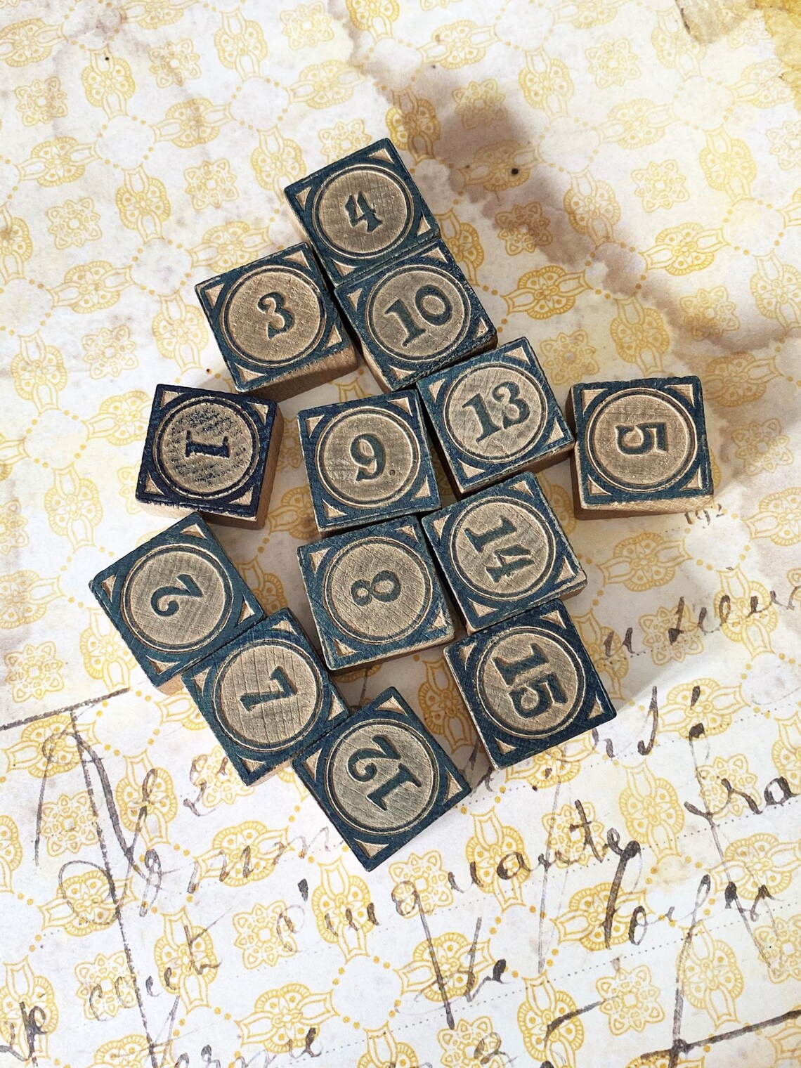 Vintage wooden number stamps Etsy