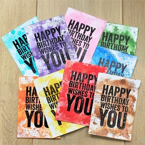 Handgefertigte Postkarte / Alles Gute zum Geburtstag / Mixed Media Art-Karte, einzigartiger Geschenkanhänger, Sammelalbum, Junk-Tagebuch