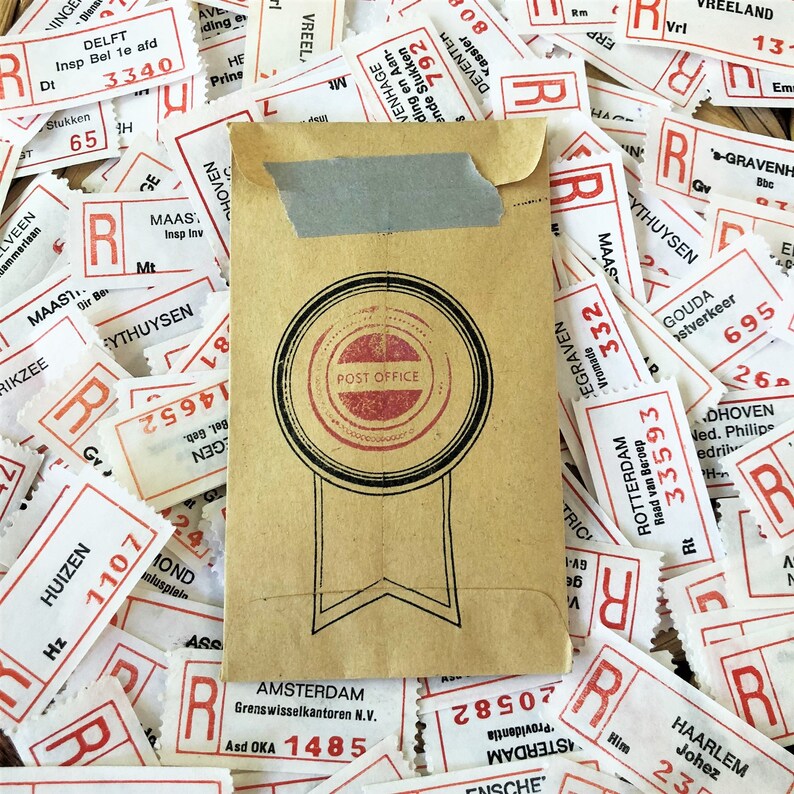 Vintage registered postage labels 50 items for travel Junk Etsy