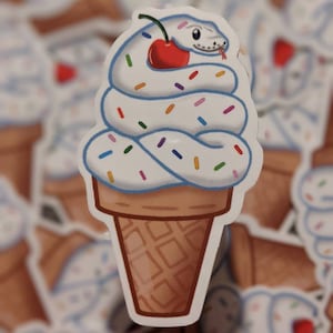 Pegatina de serpiente / pegatina de helado / pegatina de animal / pegatina de comida / pegatina linda / pegatina kawaii / pegatina de vinilo brillante