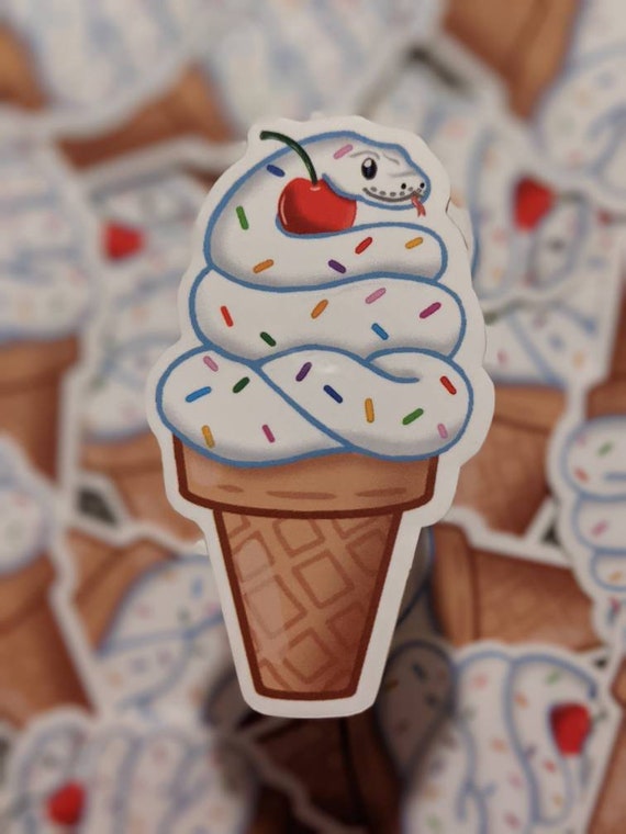 Snake Sticker Ice Cream Sticker Animal Sticker Food Etsy