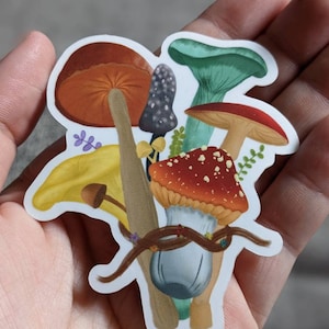 Clear Mushroom sticker | bouquet sticker | clear sticker | cottagecore sticker | cute sticker | kawaii sticker