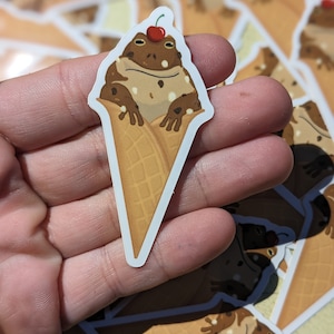 Pegatina Rocky Toad / pegatina de helado / pegatina de animales / pegatina de comida / pegatina linda / pegatina kawaii / pegatina de vinilo brillante