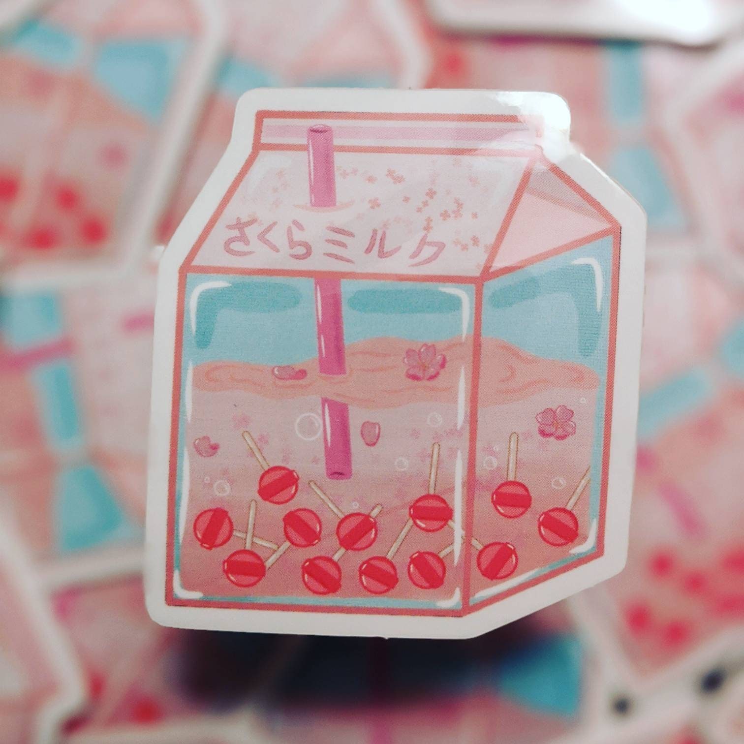 Sakura sticker milk carton sticker candy milk sticker Etsy