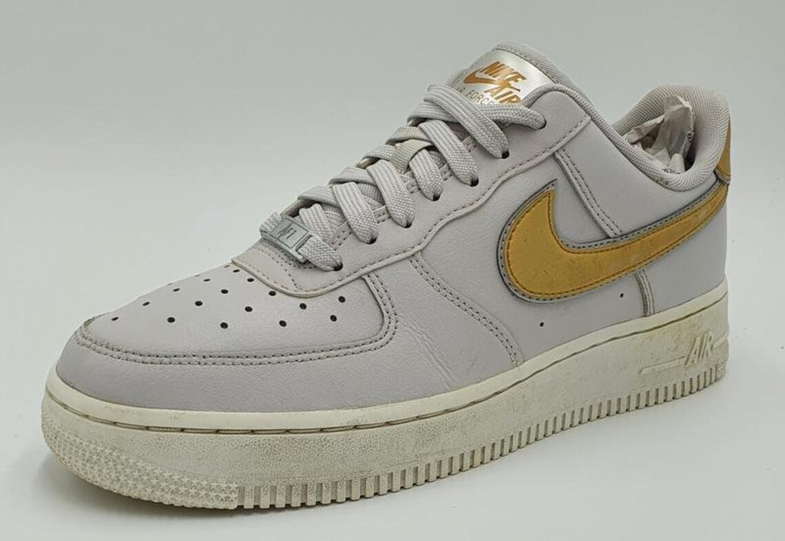 Nike Air Force1 Low Trainers Metallic Gold/Vast Grey | Etsy