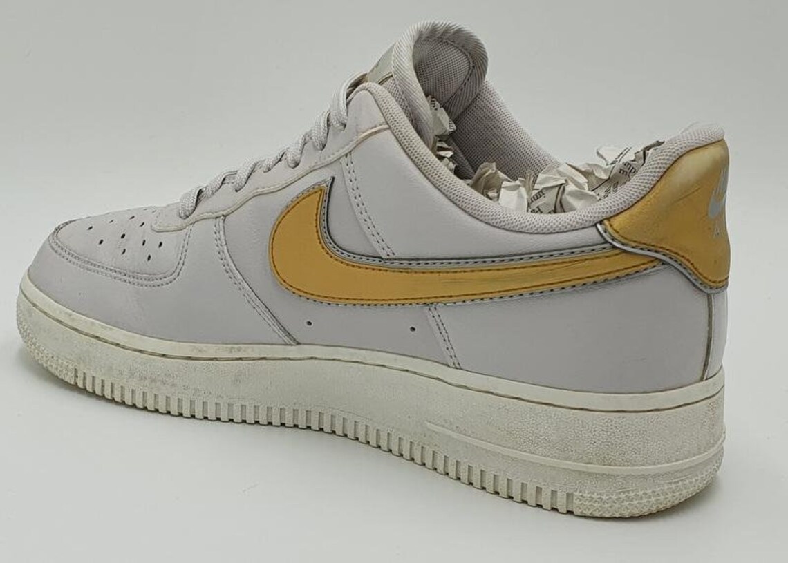Nike Air Force1 Low Trainers Metallic Gold/Vast Grey | Etsy