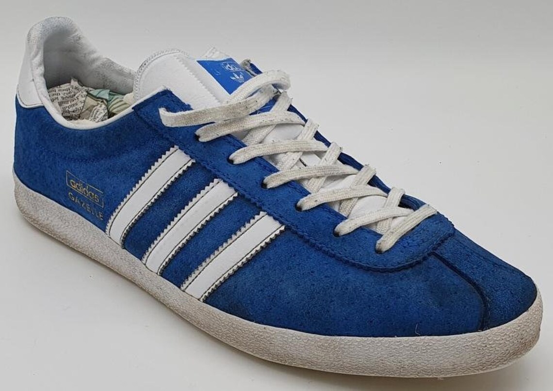 Adidas Originals Gazelle Low Suede Trainers G16183 Blue/White | Etsy