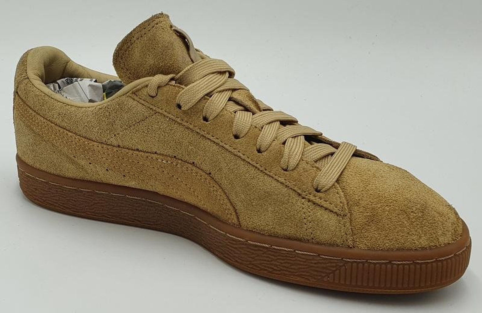 puma ralph sampson suede gum sole trainers in tan