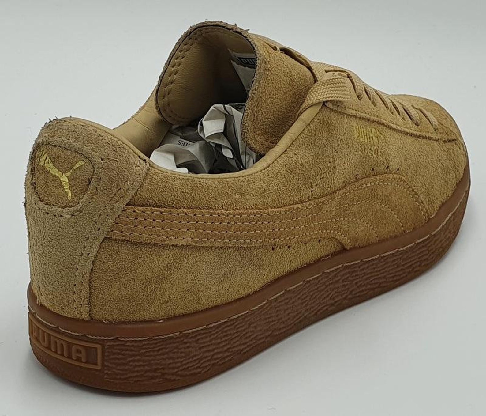 puma ralph sampson suede gum sole trainers in tan