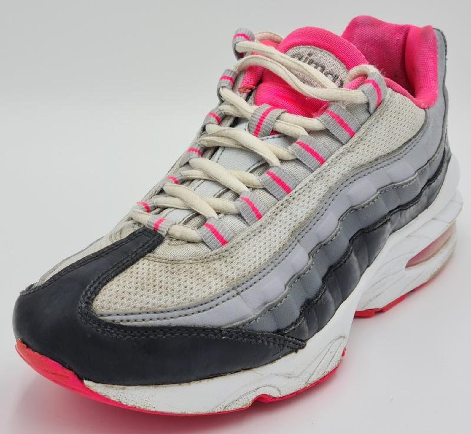 Nike Air Max 95 Leather Trainers Grey/Pink 310830-005 | Etsy