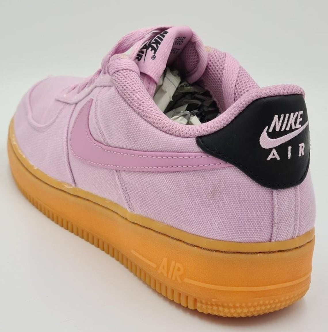 nike mauve air force 1 trainers with gum sole