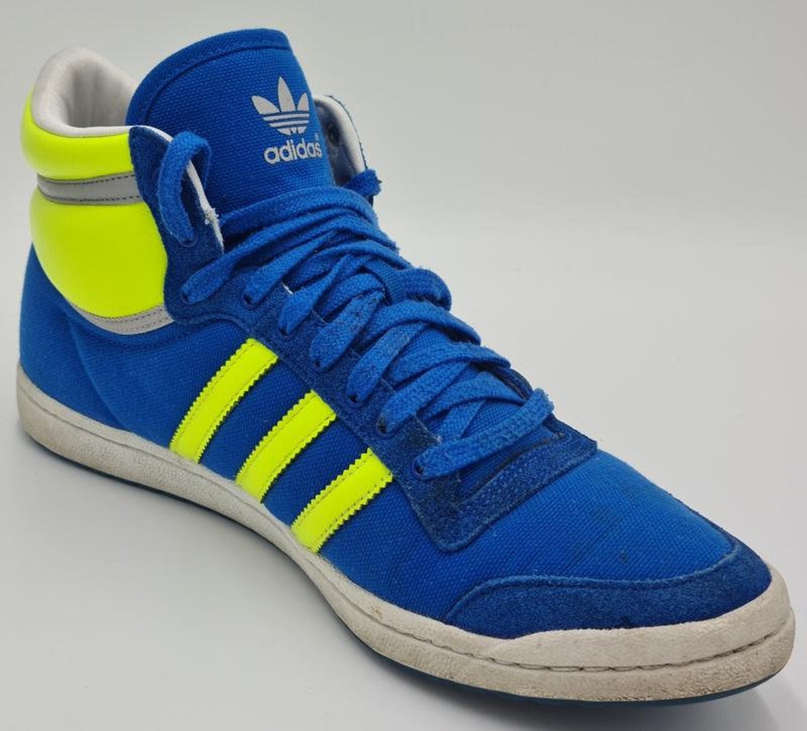 Adidas Sleek Series Mid Canvas Trainers G19596 Blue/Volt/White | Etsy
