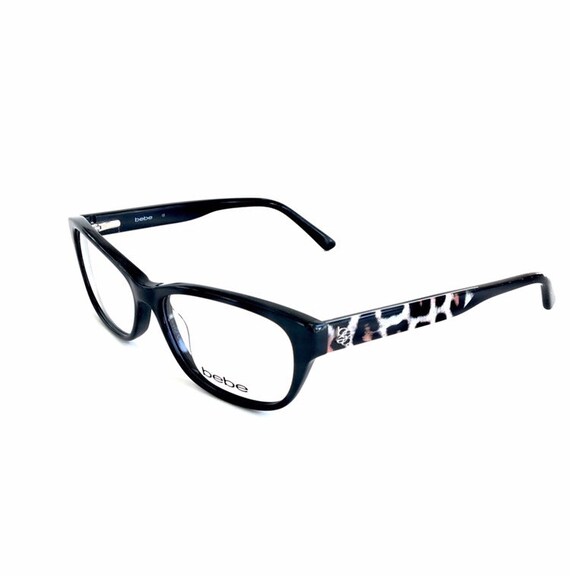 Bebe Leopard Print Eyeglasses, Black Plastic Frames (54/15  display picture 1