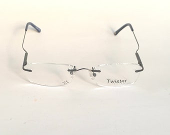 Twister Rimless Flex Titanium mod #8  SZ 50-19  Col Blue    (Order with optical  RX on our easy order system!)