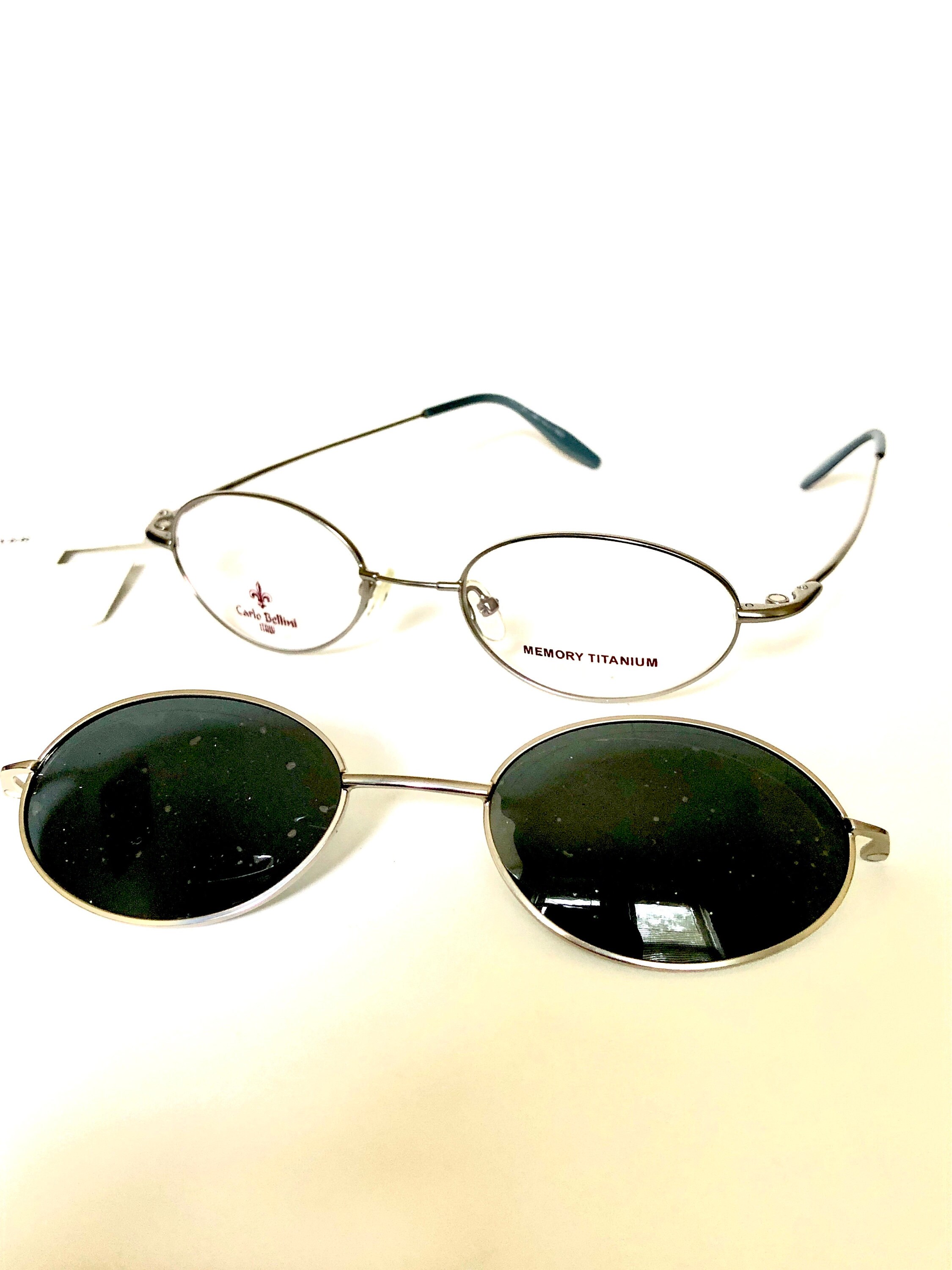NEW Carlo Bellini Glasses with Sunglass Attachment CARLO BELLINI EYEWEAR 7335 BROWN TITANIUM 52/16/140 93 FLEX  main image 3