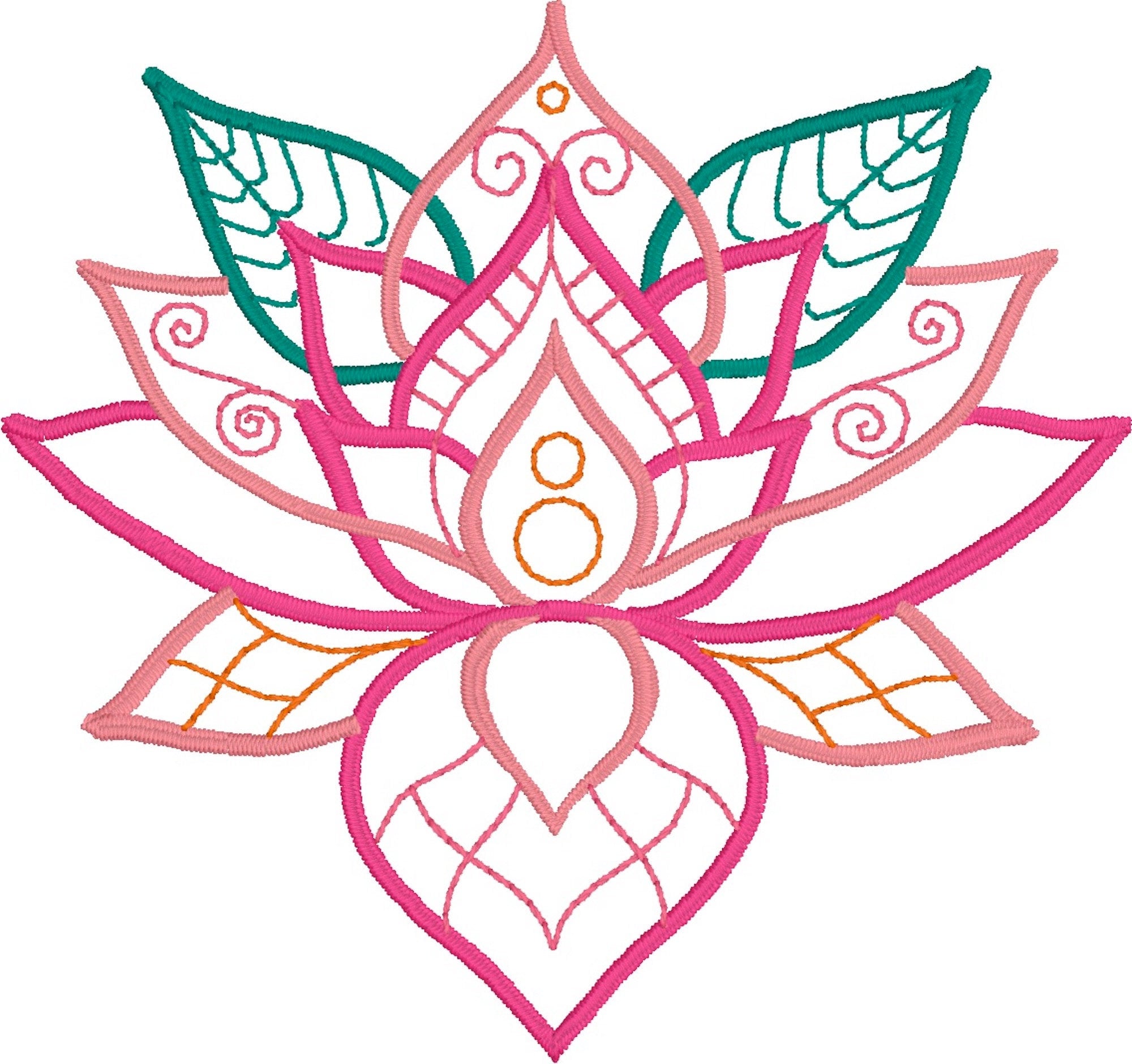 Machine Embroidery Lotus Design Instant Download DIY Etsy
