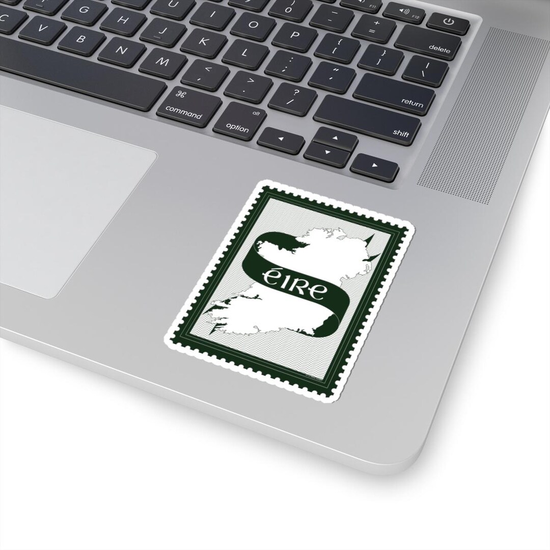 Eire Sticker Eire Map Ribbon Kiss-cut Sticker | Ireland Silhouette, Postage Stamp ...