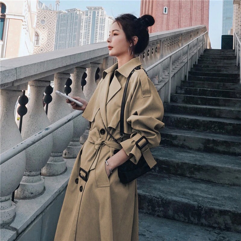 Newest Long Trench Coat For Women Korean Coat Casual Suit Etsy