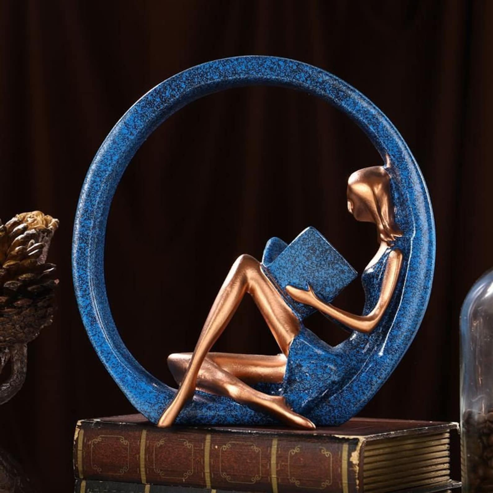 Reading Girl Statue Reading Figurine Sculpture Gift Home | Etsy