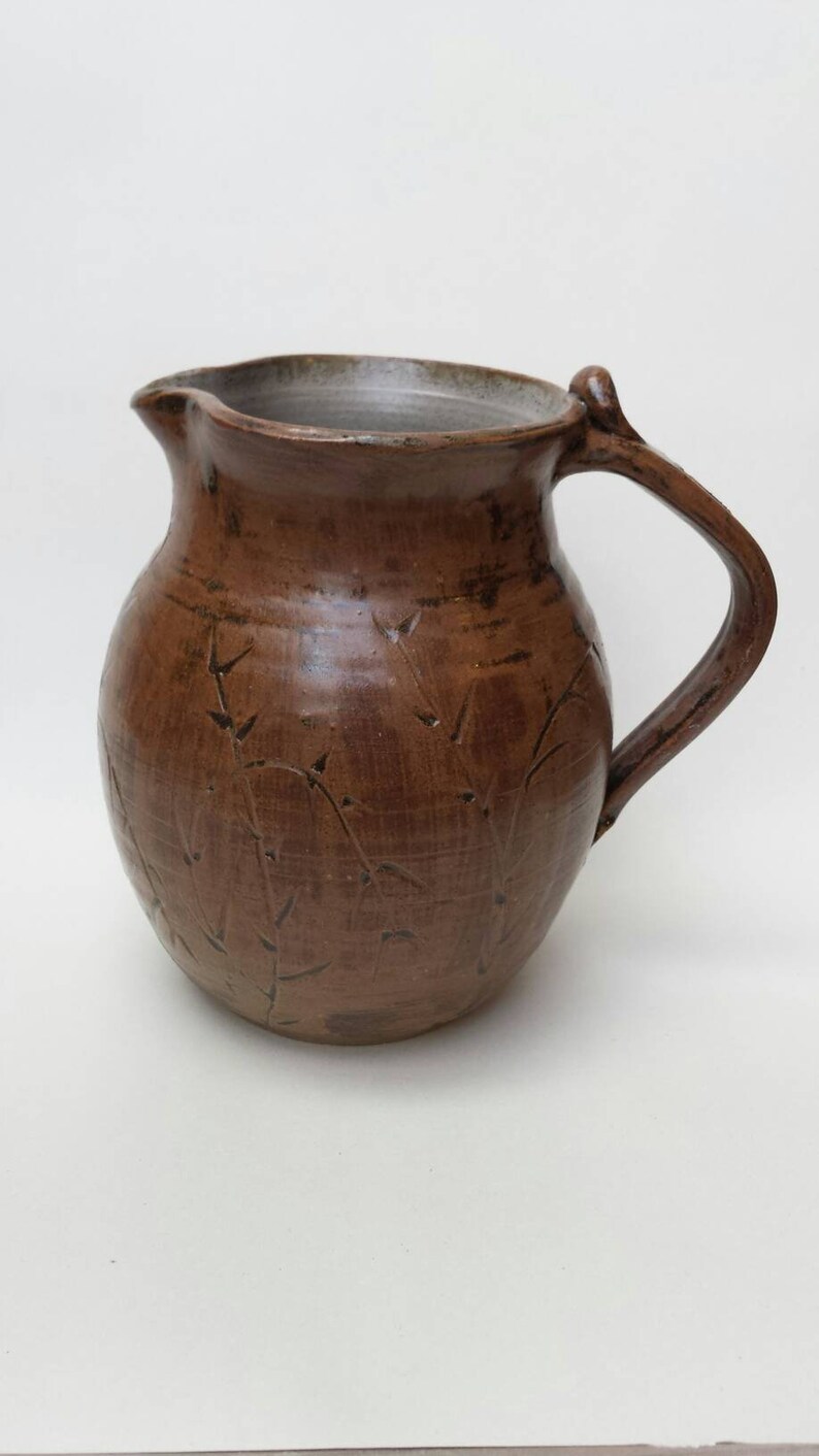 Rustic Pitcher With Scratched Decoration Etsy