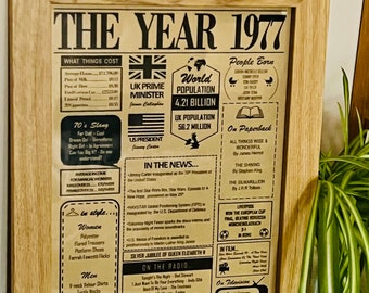 Póster del año 2003 del periódico - Idea de regalo de última hora para cumpleaños, aniversario u ocasión especial